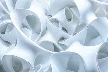 Abstract image  geometric background with white shapes  three dimensional effect