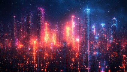 Canvas Print - Neon Cityscape