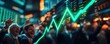 © ZpongXED - Excited investors celebrate as stock prices soar, depicted by a vibrant green graph indicating a market uptrend.