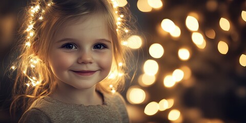 Wall Mural - a little girl with a smile on her face