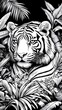 © Bijali - Jungle tiger coloring sheet for kids fun activity picture