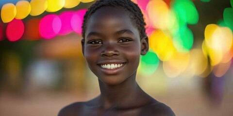 Wall Mural - a young girl smiles at the camera