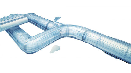 Abstract Pipe Structure isolated on Transparent Background PNG