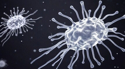 Wall Mural - microscopic view of a virus: a detailed look at cellular structure