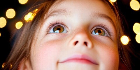 Wall Mural - a little girl with a big blue eye