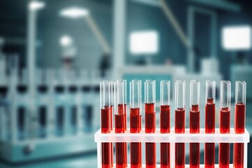 Sticker - Colored liquid  in modern laboratory, desk