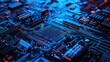 © BloomArt - Close-up of a Blue and Orange Circuit Board