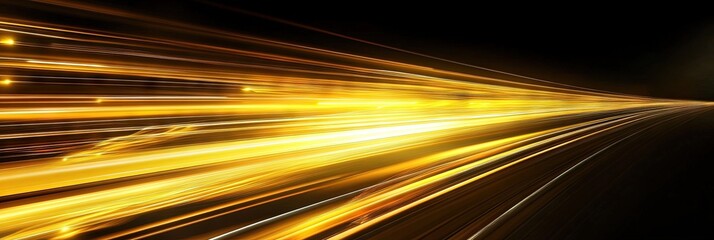 yellow light and stripes moving fast over black background 