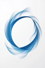 Wall Mural - abstract circular pattern with blue and white swirling layers on a light background creating a dynam