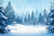 © MUdaylah - Beautiful winter landscape with snow covered trees.Christmas background with generative ai