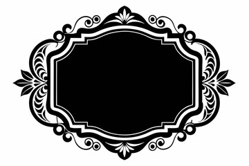  Vertical Traditional vintage frame stock illustration silhouette black vector art illustration