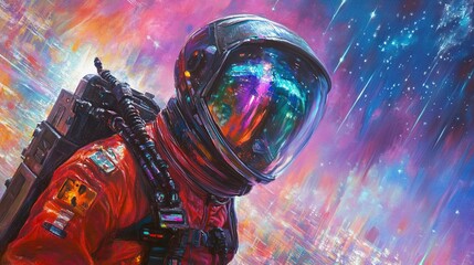 Canvas Print - Astronaut in Space: A Cosmic Journey