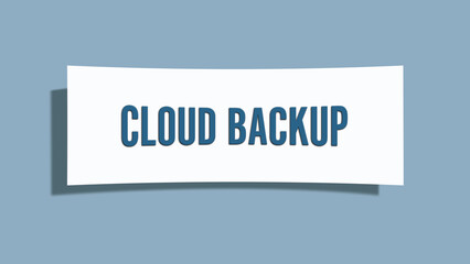 Wall Mural - Cloud backup. A card isolated on blue background.