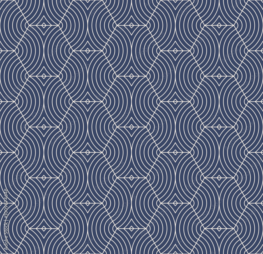 Vector abstract minimal geometric pattern with hexagonal grid, wavy ...