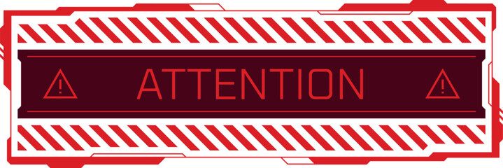 Attention scifi box. Futuristic red hud element