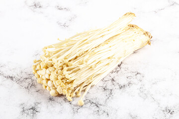 Poster - Tasty raw enoki mushroom heap