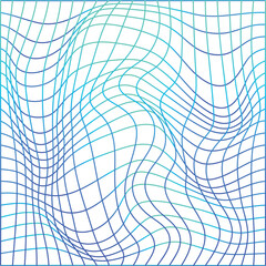 Wall Mural - retrowave wireframe. geometric rainbow grid in cyberpunk style
