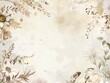 © PUTRI - A delicate floral border with pastel-colored flowers, leaves, and branches frames a light beige background. The design includes subtle stars and watercolor splashes, creating an elegant and whimsical