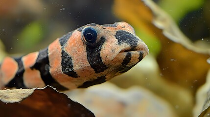 Canvas Print - Striped Fish Close Up: Underwater Macro Photography