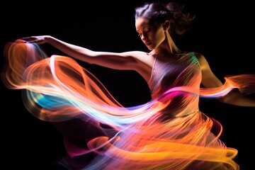 Canvas Print - Woman dancer dancing motion sports.