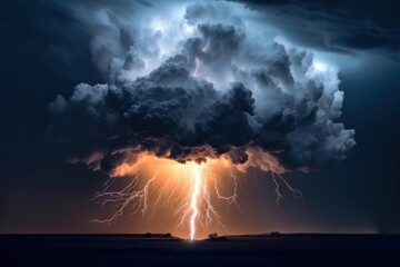 Wall Mural - Storm thunderstorm lightning outdoors.