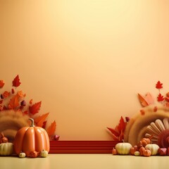 Wall Mural - Thanksgiving vegetable pumpkin plant.