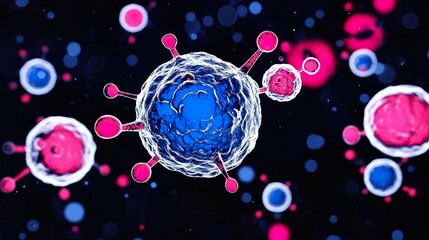 Wall Mural - microscopic view of a virus - scientific 3d rendering