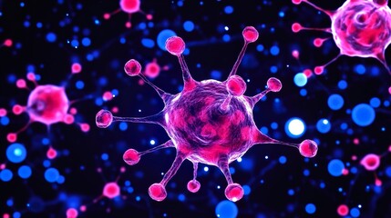 Wall Mural - microscopic view of a virus: a 3d illustration