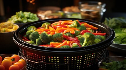 Canvas Print -  broccoli, carrots, peppers, veggies