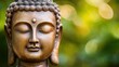 © Login - Close-up of the face of a Buddha figure with closed eyes and a third eye. The statue is serene and peaceful. Enlightened. Illustration for cover, card, postcard, interior design, brochure, etc.