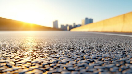 Poster - A road with a city in the background