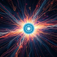 Wall Mural - Futuristic Energy Core Explosion