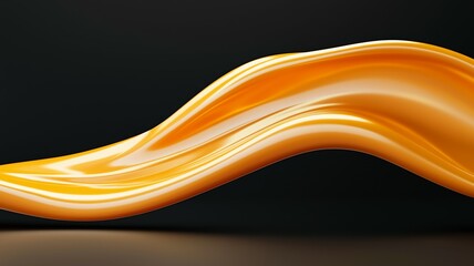 Wall Mural - A long, curvy orange line on a black background