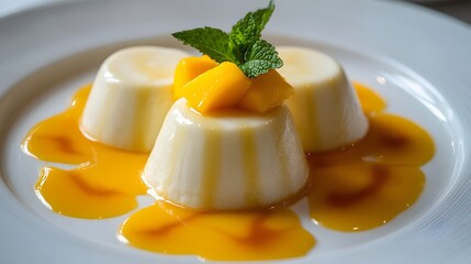 Wall Mural - Mango Panna Cotta Dessert