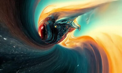 Wall Mural - abstract cosmic vortex with swirling colors with ai generated.