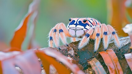 Sticker - Close-up of a Colorful Spider with Bright Patterns