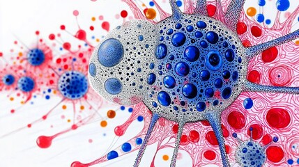 Wall Mural - abstract microscopic illustration of cellular structures