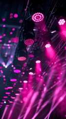 Wall Mural - lights, lightshow, nightclub, black and pink