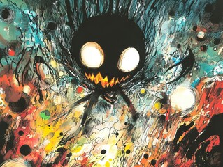 Poster - Abstract Surreal Monster Illustration - Dark Fantasy Art