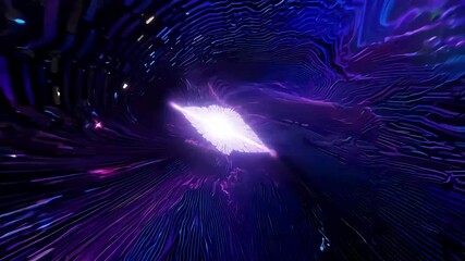 Wall Mural - flight purple blue hyperspace tunnel designed represent futuristic concept time travel space explora