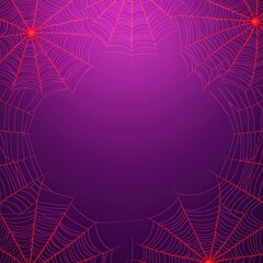 Halloween Spiderweb Border Purple Background Design