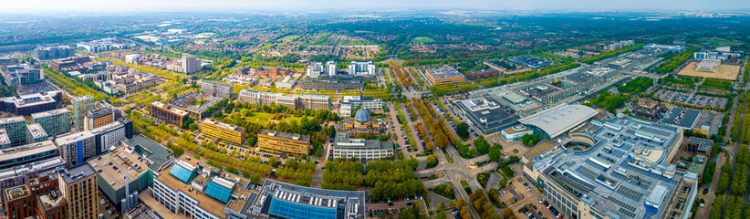 Wall Mural - Aerial view of Milton Keynes, a city in Buckinghamshire, England