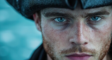 Wall Mural - Intense blue-eyed man with beard