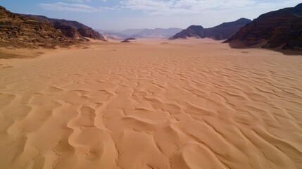 Wall Mural - vast desert landscape with rippling sand dunes