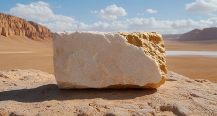 Canvas Print - Massive rock formation in desert landscape