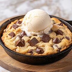 Sticker - Freshly baked chocolate chip cookie with ice cream