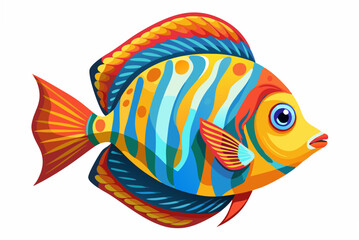 Canvas Print - colorful discus fish vector illustration