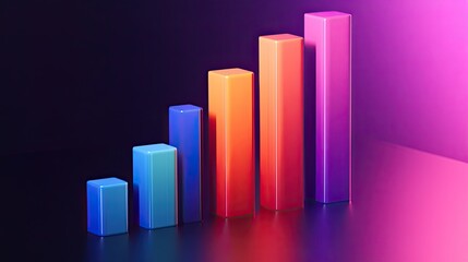 Colorful Bar Graph on Dark Background