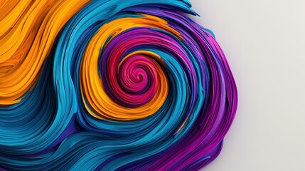 Wall Mural - Abstract Swirling Colors  Dynamic 3D Spiral  Vibrant Blue  Orange  Purple  Creative Design