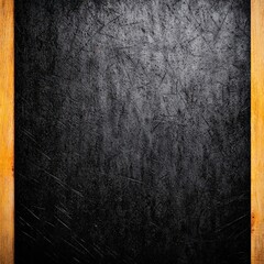 Sticker - Black Scratched Metal Texture with Wooden Frame   Grunge Background